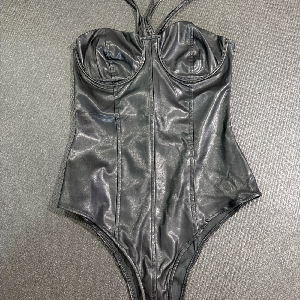 Zara Black Structured Bustier Top never wore